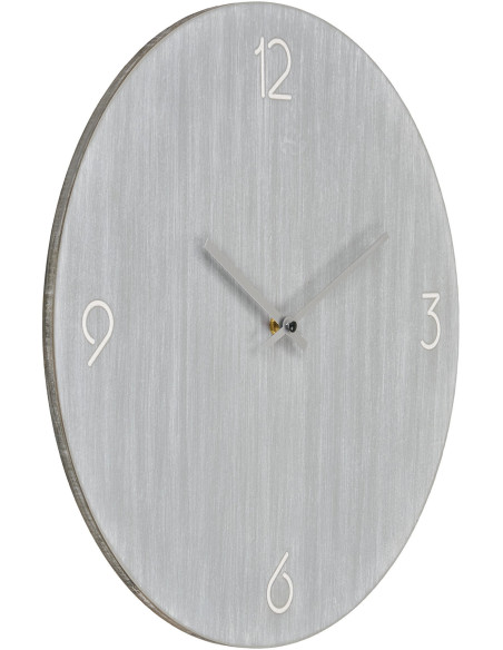 Horloge murale moderne silencieuse Ronde 40 cm Bois MDF Gris clair Ravenna 