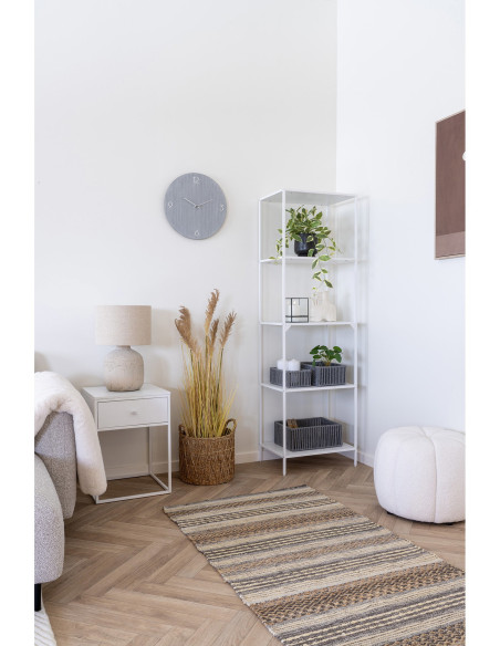 Horloge murale moderne silencieuse Ronde 40 cm Bois MDF Gris clair Ravenna 