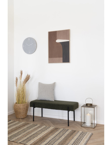 Horloge murale moderne silencieuse Ronde 40 cm Bois MDF Gris clair Ravenna 