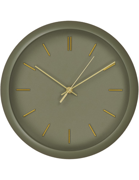 Horloge murale minimaliste silencieuse Ronde 30 cm Plastique Vert Doré Rossano 