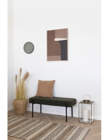 Horloge murale minimaliste silencieuse Ronde 30 cm Plastique Vert Doré Rossano 