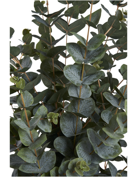 Grand Arbre artificiel réaliste Eucalyptus Hauteur 120 cm Plastique Vert Noir 