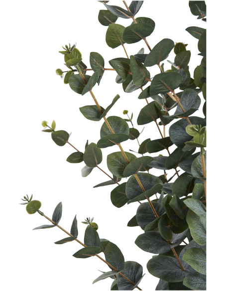 Grand Arbre artificiel réaliste Eucalyptus Hauteur 120 cm Plastique Vert Noir 