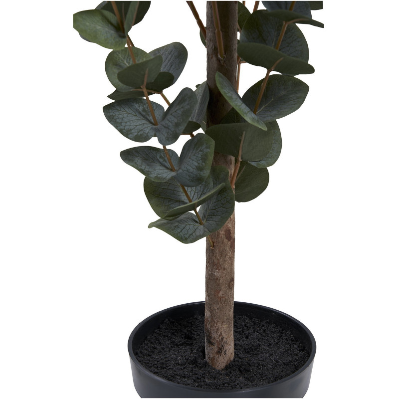 Grand Arbre artificiel réaliste Eucalyptus Hauteur 120 cm Plastique Vert Noir 