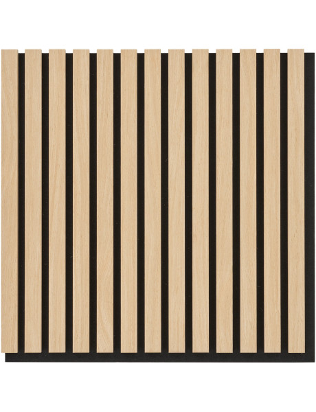 Décoration murale Panneau acoustique carré 52 cm Bois MDF Naturel Effet chêne Polyester Noir Akoustia (Lot de 2) 
