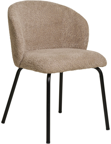 Chaise moderne bouclette Tissu Beige Bouclé Safira (Lot de 2) 