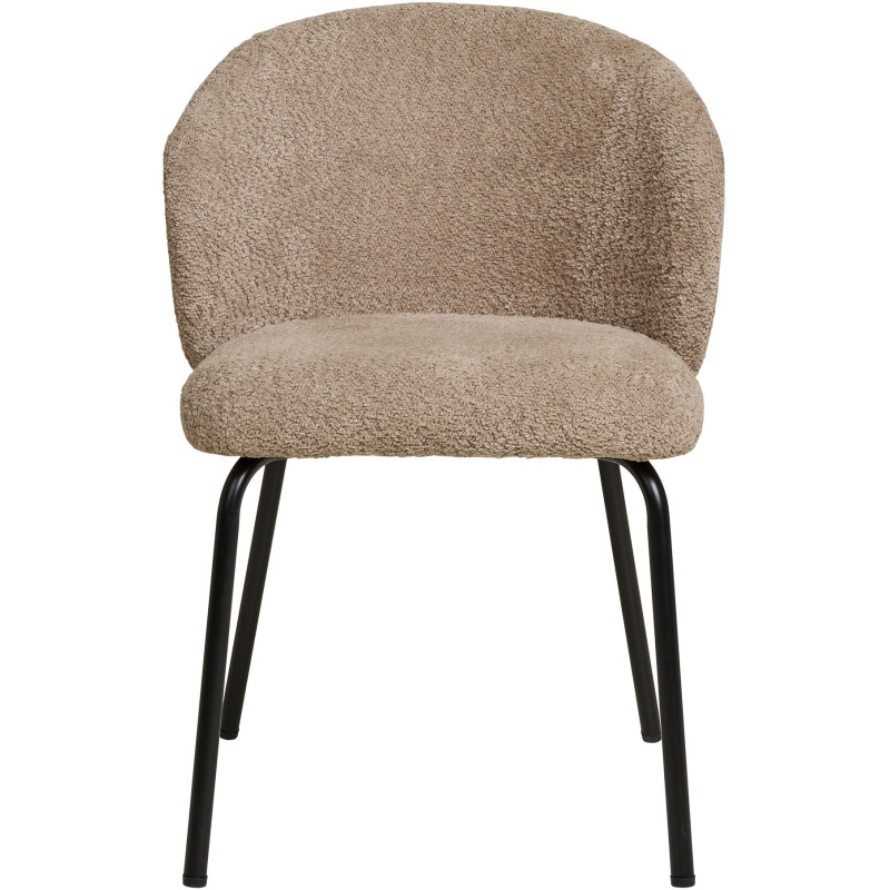 Chaise moderne bouclette Tissu Beige Bouclé Safira (Lot de 2) 