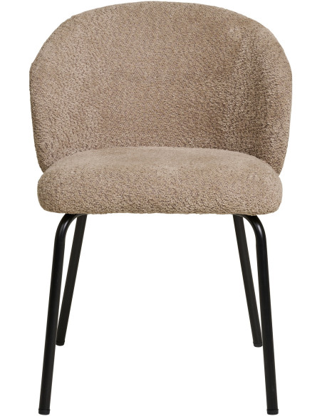 Chaise moderne bouclette Tissu Beige Bouclé Safira (Lot de 2) 