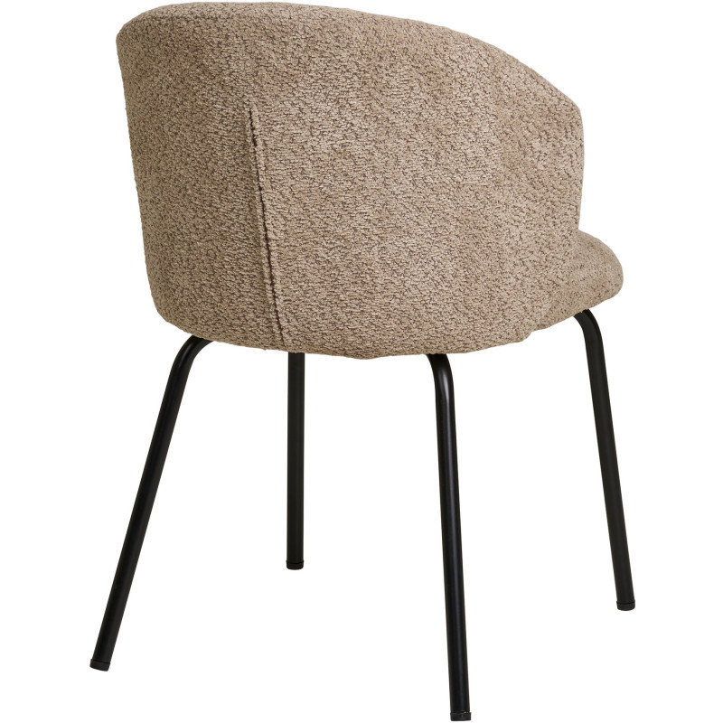 Chaise moderne bouclette Tissu Beige Bouclé Safira (Lot de 2) 