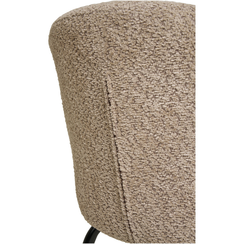 Chaise moderne bouclette Tissu Beige Bouclé Safira (Lot de 2) 