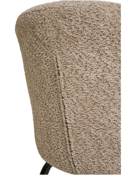 Chaise moderne bouclette Tissu Beige Bouclé Safira (Lot de 2) 