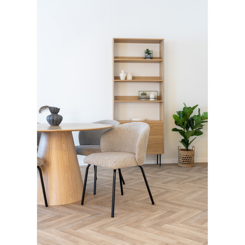 Chaise moderne bouclette Tissu Beige Bouclé Safira (Lot de 2) 