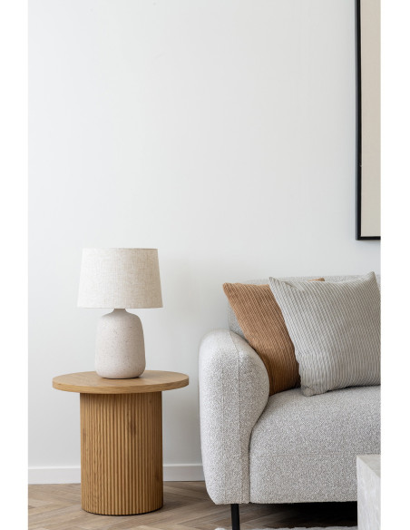 Lampe à poser moderne Hauteur 46 cm Céramique Tissu Sable Croft 