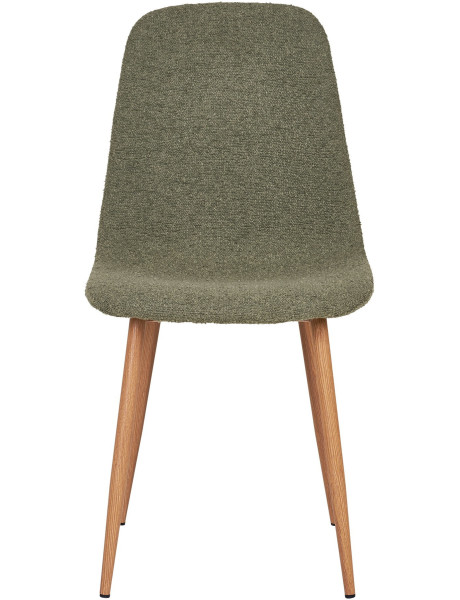 Chaise moderne bouclette Tissu Vert foncé Bouclé Métal Naturel Effet bois Stockholm (Lot de 2) 