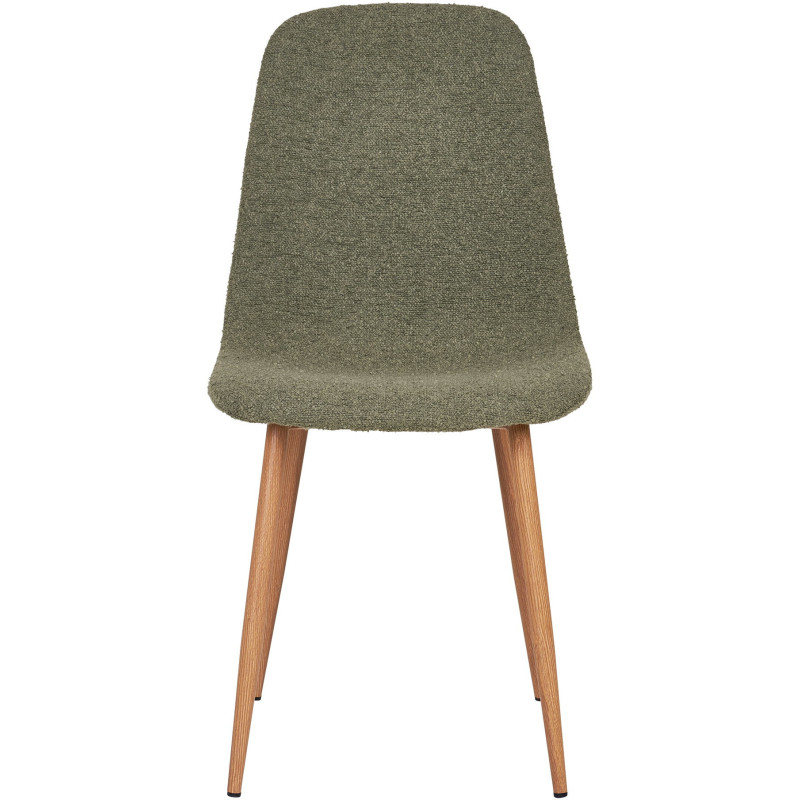 Chaise moderne bouclette Tissu Vert foncé Bouclé Métal Naturel Effet bois Stockholm (Lot de 2) 