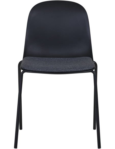 Chaise moderne Tissu Métal Plastique moulé Noir Madalena (Lot de 2) 