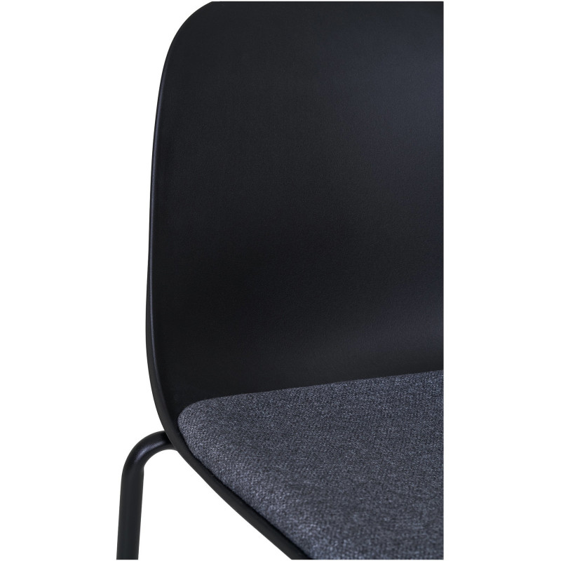 Chaise moderne Tissu Métal Plastique moulé Noir Madalena (Lot de 2) 