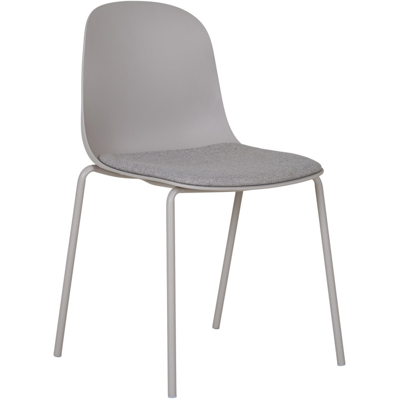 Chaise moderne Tissu Métal Plastique moulé Gris clair Madalena (Lot de 2) 