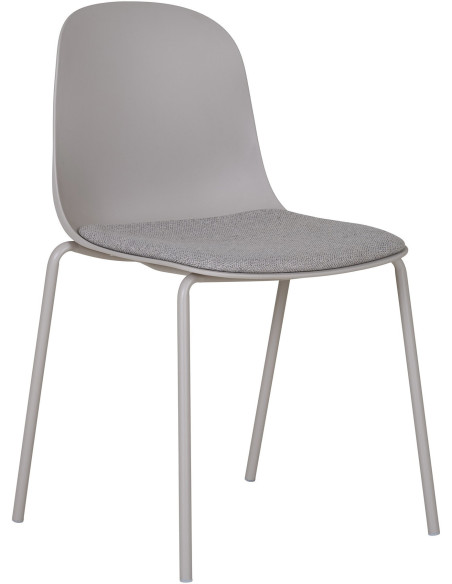 Chaise moderne Tissu Métal Plastique moulé Gris clair Madalena (Lot de 2) 