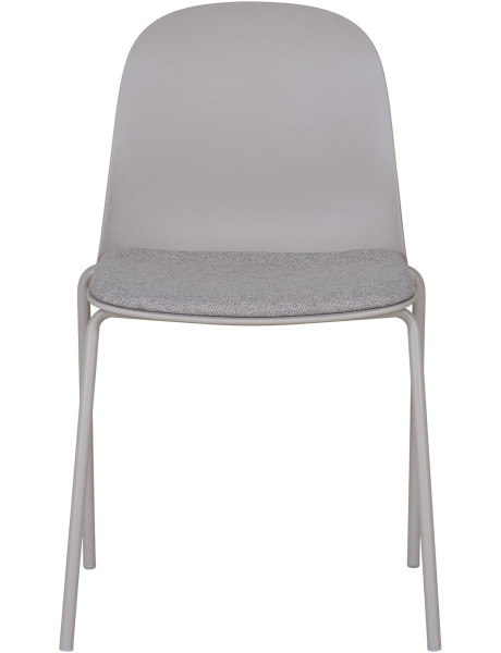 Chaise moderne Tissu Métal Plastique moulé Gris clair Madalena (Lot de 2) 