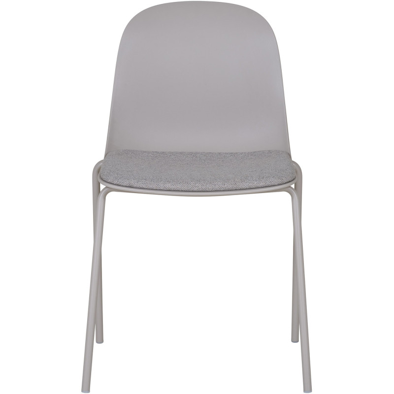 Chaise moderne Tissu Métal Plastique moulé Gris clair Madalena (Lot de 2) 
