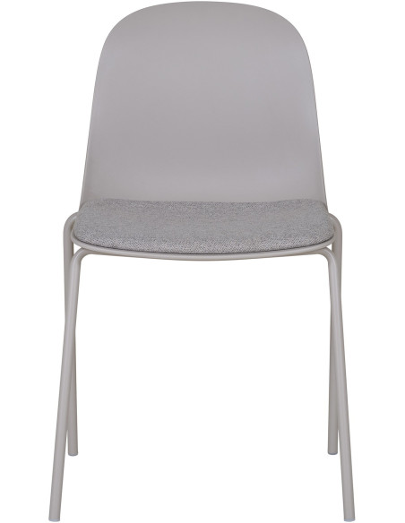 Chaise moderne Tissu Métal Plastique moulé Gris clair Madalena (Lot de 2) 