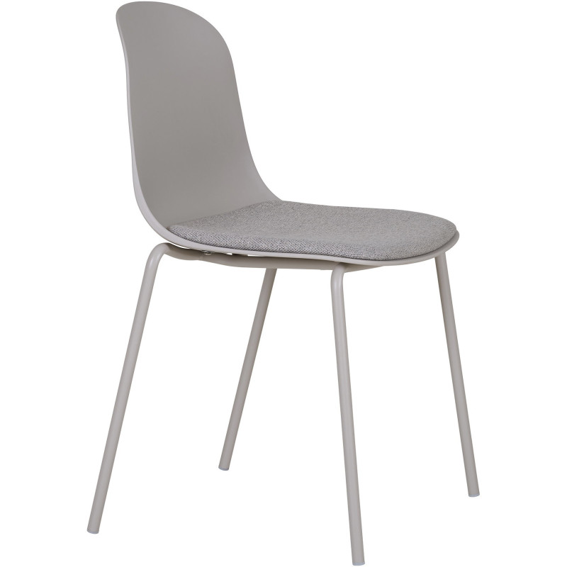 Chaise moderne Tissu Métal Plastique moulé Gris clair Madalena (Lot de 2) 