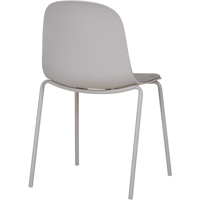 Chaise moderne Tissu Métal Plastique moulé Gris clair Madalena (Lot de 2) 