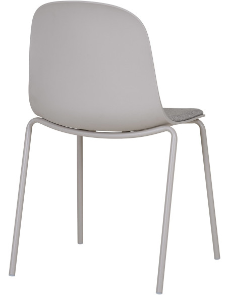 Chaise moderne Tissu Métal Plastique moulé Gris clair Madalena (Lot de 2) 
