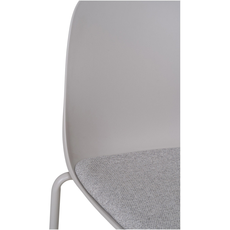 Chaise moderne Tissu Métal Plastique moulé Gris clair Madalena (Lot de 2) 