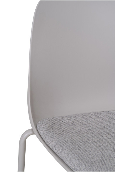 Chaise moderne Tissu Métal Plastique moulé Gris clair Madalena (Lot de 2) 