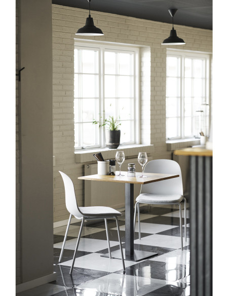 Chaise moderne Tissu Métal Plastique moulé Gris clair Madalena (Lot de 2) 