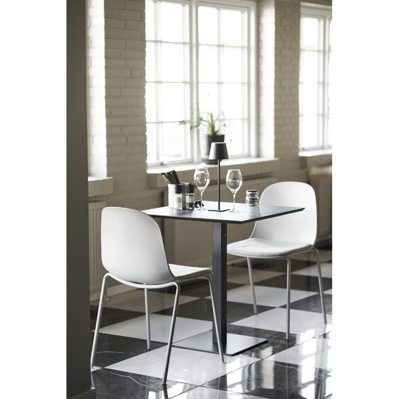 Chaise moderne Tissu Métal Plastique moulé Gris clair Madalena (Lot de 2) 
