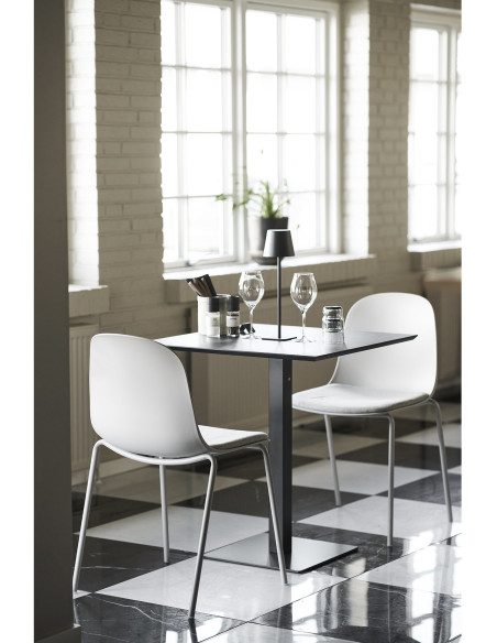 Chaise moderne Tissu Métal Plastique moulé Gris clair Madalena (Lot de 2) 