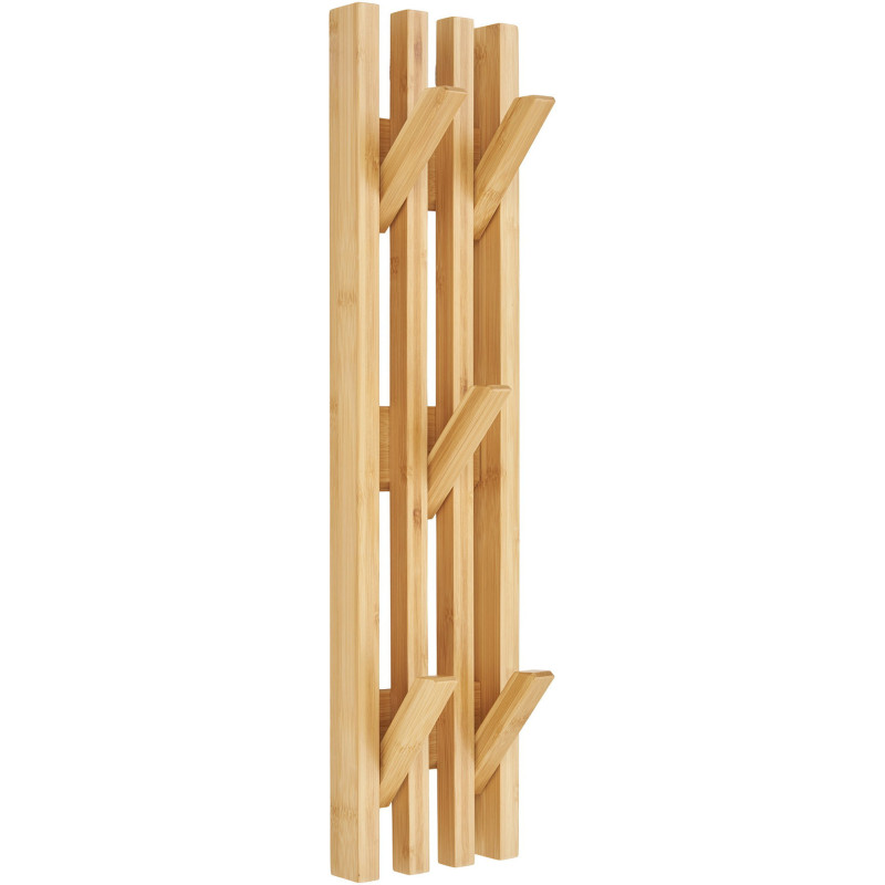 Porte manteau mural moderne rétractable 5 crochets Bambou Naturel Ember House Nordic - 1