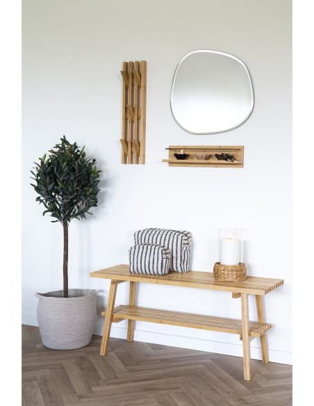 Porte manteau mural moderne rétractable 5 crochets Bambou Naturel Ember House Nordic - 5