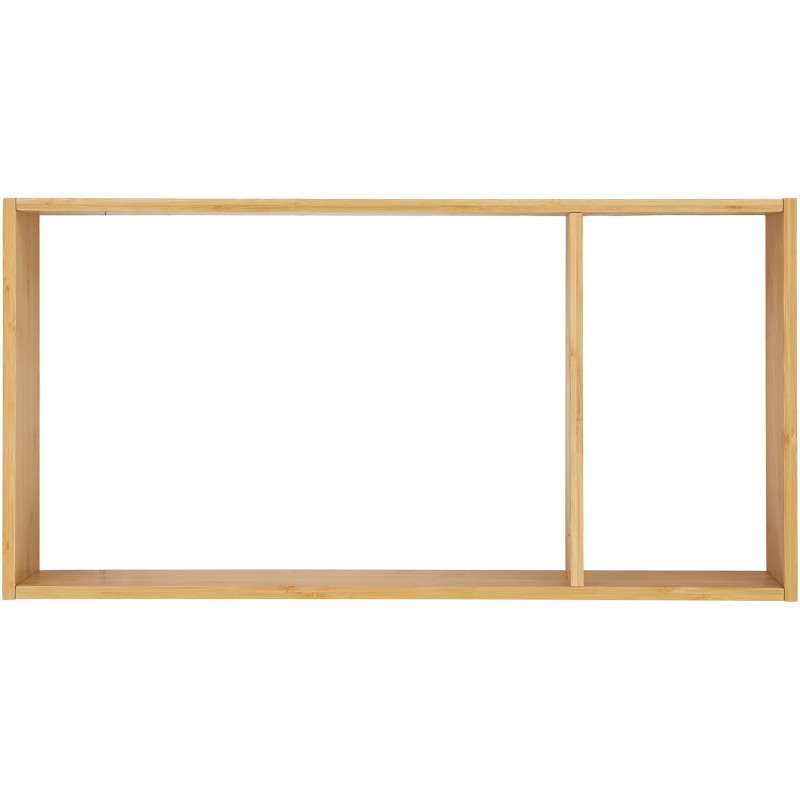 Grande Étagère murale 2 niches Bambou Naturel Ember 