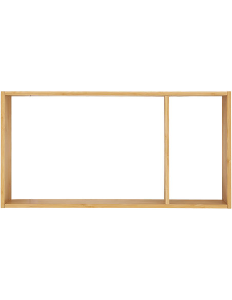 Grande Étagère murale 2 niches Bambou Naturel Ember 