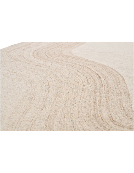 Grand Tapis moderne tufté Rectangulaire 160x230 Laine Marron clair Blanc ivoire Surat 