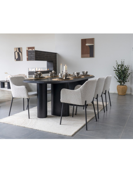 Grand Tapis moderne tufté Rectangulaire 160x230 Laine Marron clair Blanc ivoire Surat 