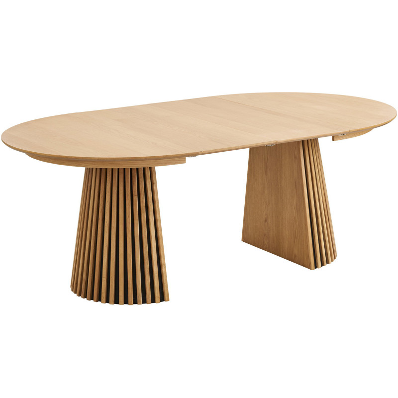 Table à manger extensible 4 à 8 personnes L120 200 cm chêne naturel Osaka 