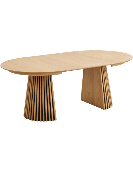 Table à manger extensible 4 à 8 personnes L120 200 cm chêne naturel Osaka 