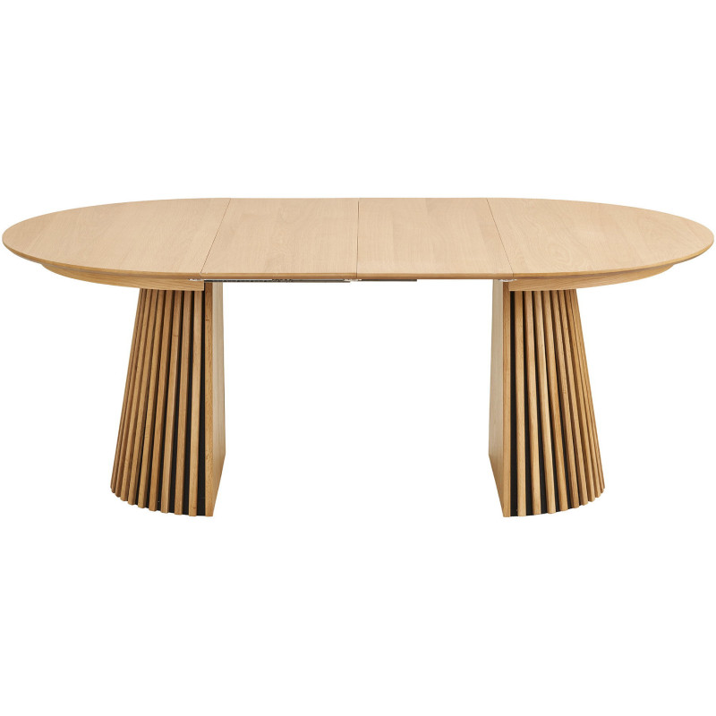 Table à manger extensible 4 à 8 personnes L120 200 cm chêne naturel Osaka 