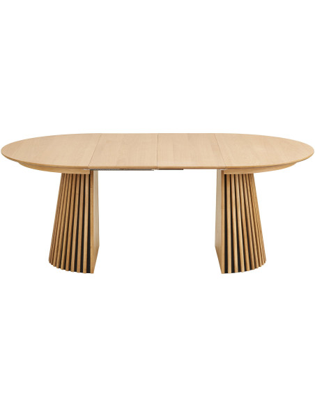 Table à manger extensible 4 à 8 personnes L120 200 cm chêne naturel Osaka 