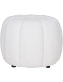 Pouf rond blanc cassé en tissu teddy effet bouclette Ø 48 x 38 cm Paisley