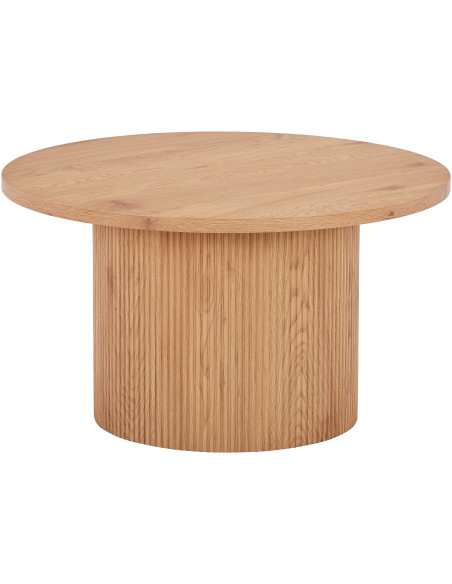 Table basse moderne Ronde Bois MDF Papier décoratif Naturel Boavista 
