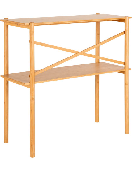 Petite Console moderne Rectangulaire 1 étagère Bambou Naturel Manaus 