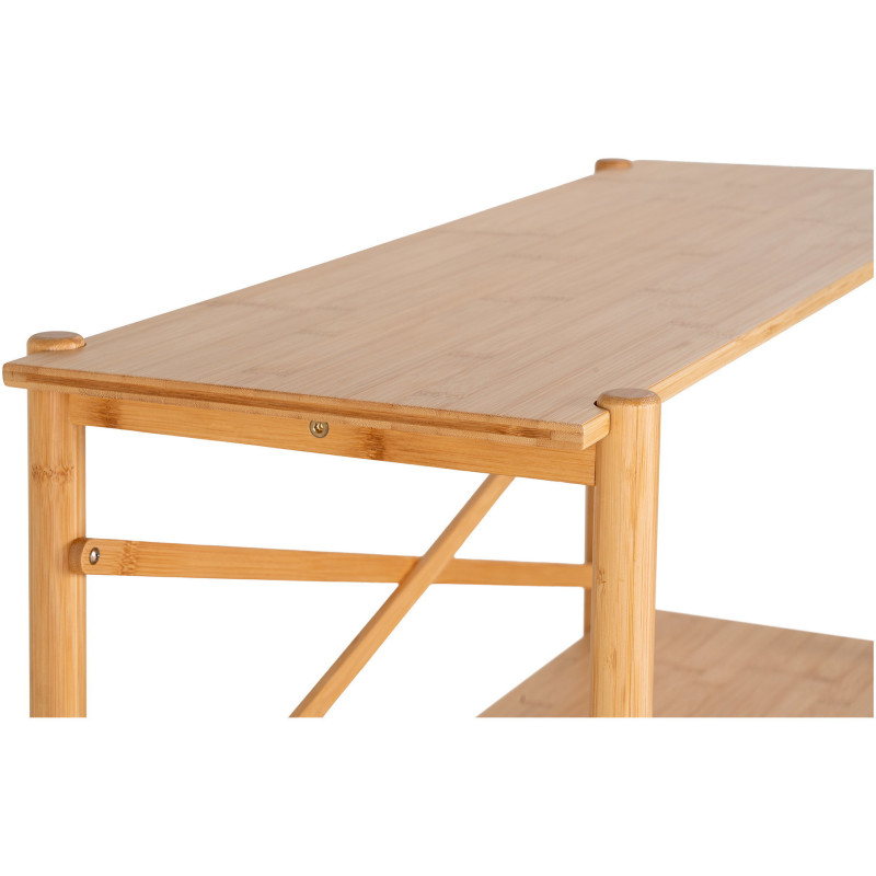 Petite Console moderne Rectangulaire 1 étagère Bambou Naturel Manaus 