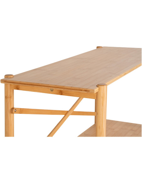 Petite Console moderne Rectangulaire 1 étagère Bambou Naturel Manaus 