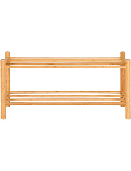 Étagère à chaussures moderne 2 niveaux Bambou Naturel Manaus 